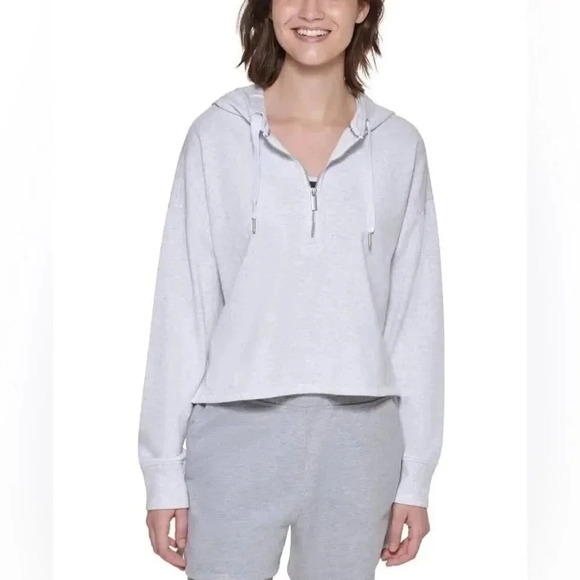 Calvin Klein Performance Women's Half-Zip Hoodie - Optic Heather NWT XL size - Picture 2 of 2